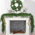 thumbnail image 5 of 2 Pcs 9 Ft Artificial Norfolk Pine Garlands, Real Touch Winter Pine Garland, Green Artificial Greenery Garland for Table, Mantle, Wall, Indoor, Outdoor Christmas Decorations (2, 9 Ft), 5 of 9