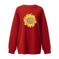 thumbnail image 3 of Gibobby Sudaderas con cremallera Suéter holgado de otoño e invierno para mujer, sin capucha con manga de hombro de Color sólido (Rojo, L), 3 of 4