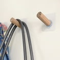 thumbnail image 2 of HOOWIFFY 6-Pack Heavy Duty Large Utility Wall Hooks with Natural Wood Finish for Home Organization and Coat Hanging, 2 of 7