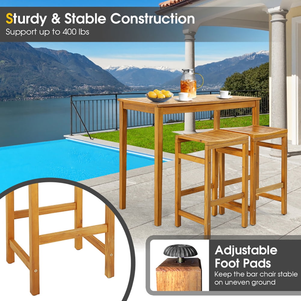 Aimee Lii 30" Height Bar Chair with Saddle Shaped Seat and Sturdy Footrest-Set of 2, Outdoor Patio Furniture Set Aimee Lii 30" Height Bar Chair with Saddle Shaped Seat and Sturdy Footrest-Set of 2, Outdoor Patio Furniture Set