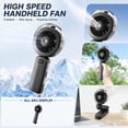 thumbnail image 6 of Handheld Misting Fan Portable, 4000mAh Rechargeable Water Spray Fan, 4 Speeds Foldable Personal Cooling Fan with Lanyard, Travel Outdoor Summer Gift, 6 of 6