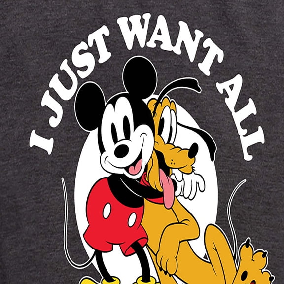 Mickey & Friends - Mickey Pluto Just Want All Dogs - Women's Short Sleeve Graphic T-Shirt