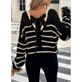 thumbnail image 6 of Eytino Sweaters for Women Long Sleeve Back Bow Sweaters V Neck Fall Color Block Pullover Tops, 6 of 10
