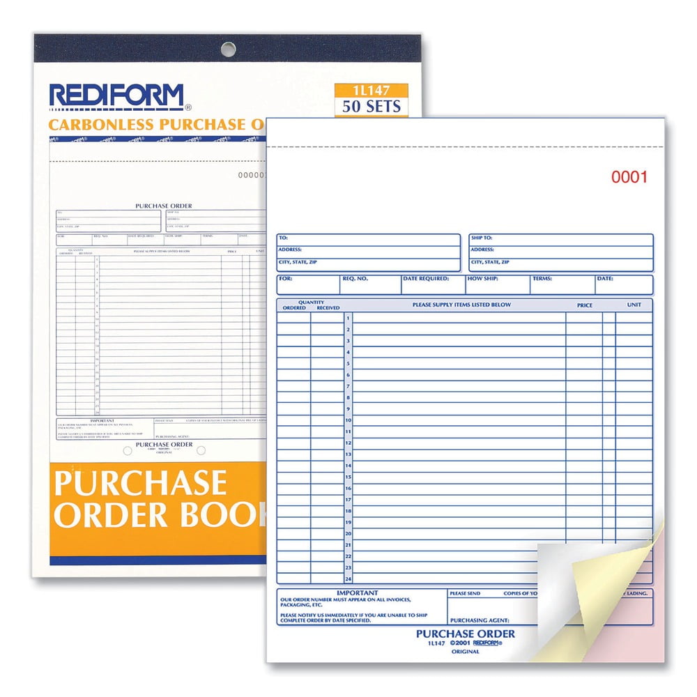 Rediform 2-part Carbonless Purchase Order Book