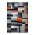 thumbnail image 2 of Emma + Oliver 8x10 Modern Cubist Olefin Accent Rug in Gradient Shades of Black, Gray and Orange with Natural Jute Backing, 2 of 7