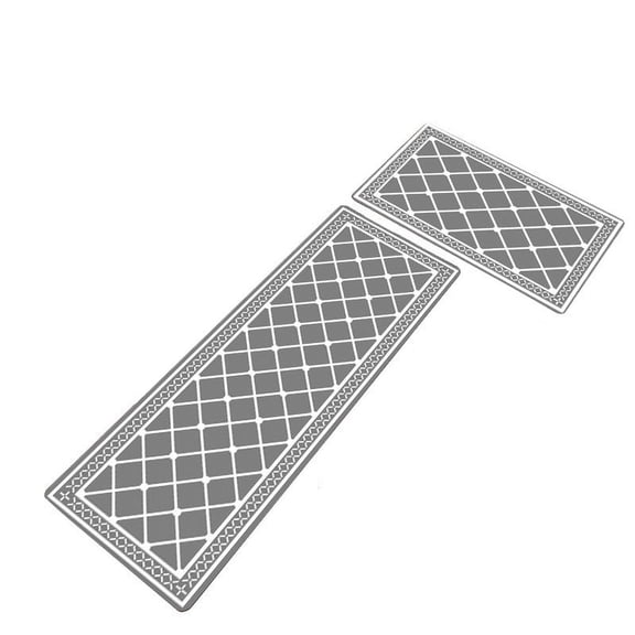 Oioii Kitchen Printed Non-Slip Carpet Set of 2, Microfiber Soft Kitchen Rugs, Absorbent Bathroom Rugs for Kitchen Floor, Bathroom, Laundry Room, Hallway, Non-Slip Backing Home Decor,Gray