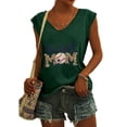 thumbnail image 2 of Camisetas sin mangas con cuello en V de verano para mujer, camisetas de manga corta con estampado de elementos de béisbol Retro OAVQHLG3B Store  lin121212, 2 of 5