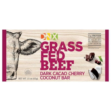 DNX Meat Protein Bar - Grass Fed Beef Dark Cacao Cherry Coconut (Best Philly Beer Bars)