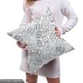 thumbnail image 5 of Ambesonne Grey Fabric by the Yard Upholstery, Easter Eggs Monochrome Artwork, 1 Yard, Pale Purpleblue White, 5 of 5