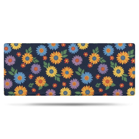 Pioneer Flower Floral Print Pattern Bathroom Rugs Mat, Non Slip Microfiber Bathroom Rug with Rubber Backing, Soft Mats for Bathroom Floor Tub Shower, 24"x60"