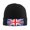 Black, variant on British Flag Beanie Hat Knit Hat Skull Cap for Men Women Winter Hat Black