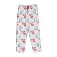 thumbnail image 4 of Naloa Red Squirrel And Blue Rabbit Print Women’s Ultra-Soft Comfy Pajama Lounge Pants with Pockets & Drawstring, 4 of 8