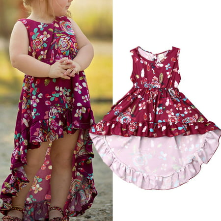Kid Baby Girl Floral Tutu Party Princess Formal Dress Irregular Holiday (Best Formal Dress Combination For Men)