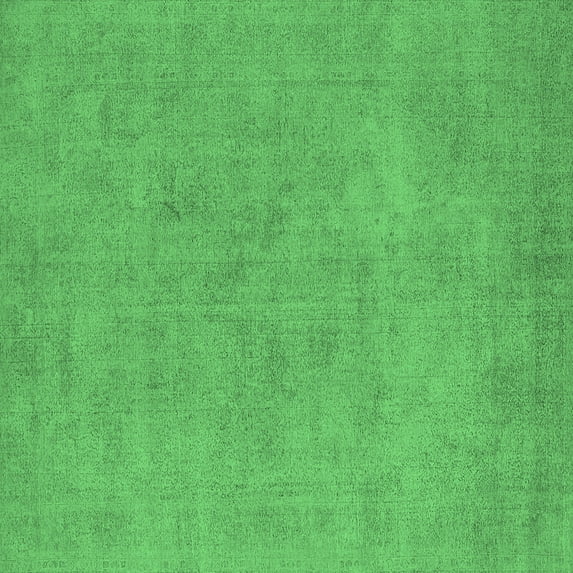 Ahgly Company Indoor Square Oriental Emerald Green Industrial Area Rugs, 7' Square