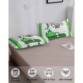 thumbnail image 3 of St. Patrick's Day California King Pillow Case - Microfiber Bed Throw Pillow Covers, Spring Lucky Grass Truck Striped Wood Decorative Lumbar Pillow Cover with Envelope Closure for Sofa/Travel 20"x40", 3 of 6