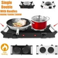 thumbnail image 4 of 1000/2000W Portable Electric Single Dual Burner Hot Plate Cooktop Cooking Stove, 4 of 10