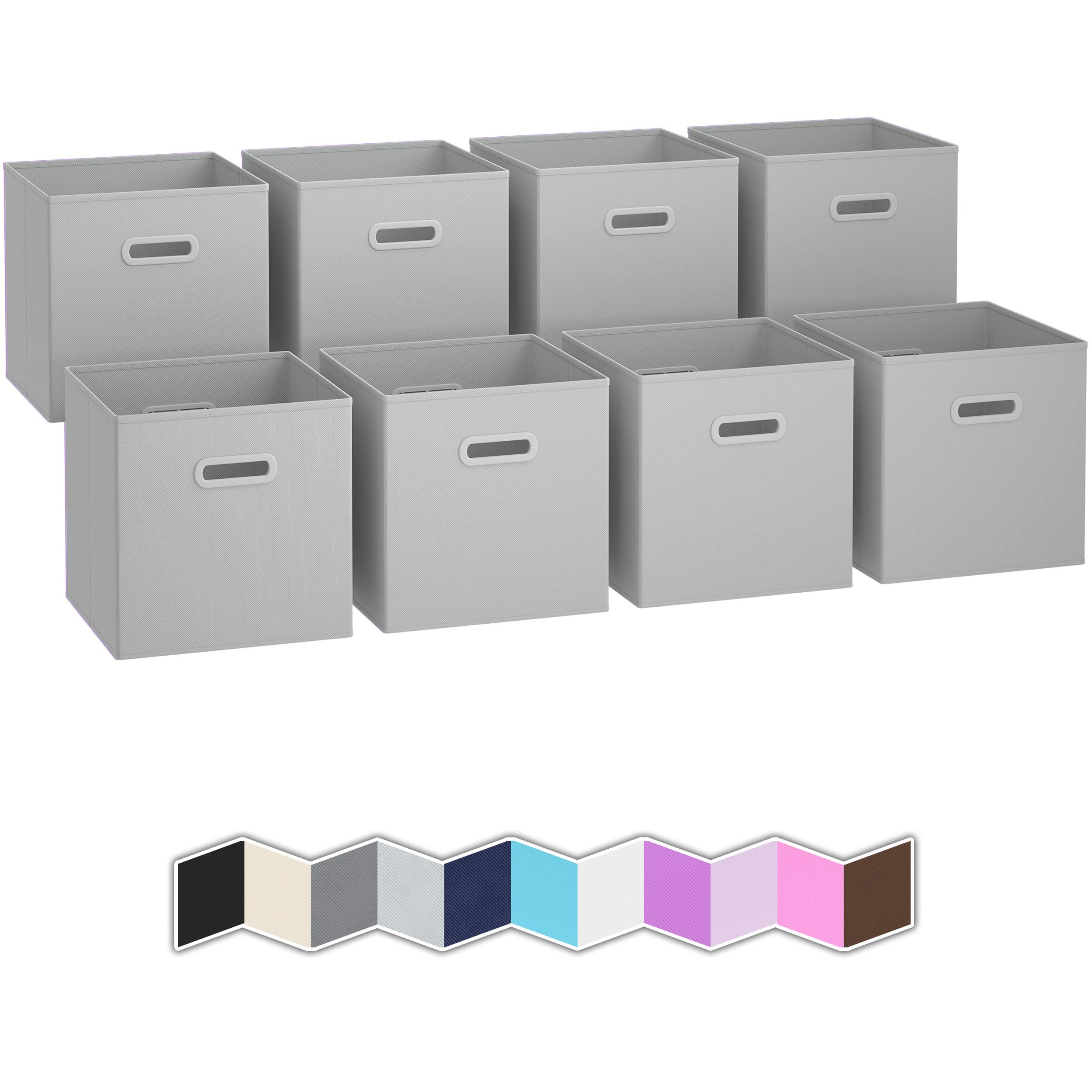 Royexe Storage Bins - Set of 8 - Storage Cubes | Foldable Fabric Cube  Baskets Features Dual Plastic Handles. Cube Storage Bins. Closet Shelf  Organizer | Collapsible Nursery Drawer Organizers (Beige) - Walmart.com