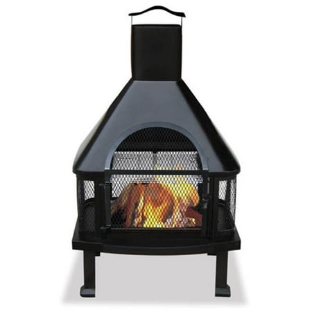Large Black Outdoor Firehouse - Black Firehouse With Chimney