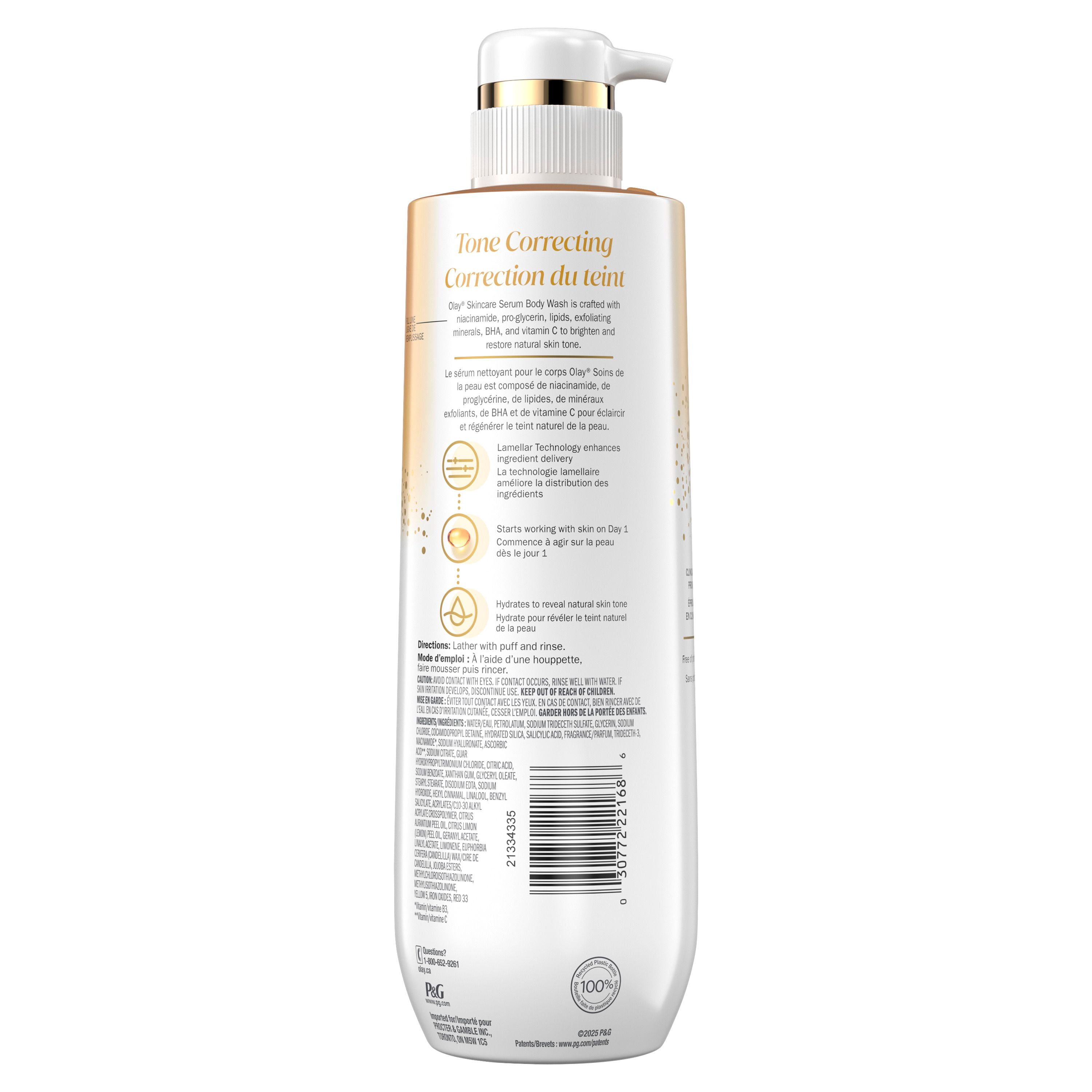 Olay Tone Correcting Body Wash with BHA and Vitamin C Serum Complex, 591ML