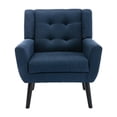 thumbnail image 3 of Glavbiku Modern Soft Armchair Linen Upholstered Accent Chair with Black Leg for Indoor,Blue,Adult, 3 of 11