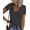 DarkGrey, variant on Women's 2026 Summer Short Sleeve Tops Casual V Neck T Shirts Ribbed Knit Henley Button Basic Blouse, LightGrey, S