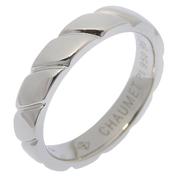 Pre-Owned Chaumet Torsade de ring, size 12.5, wedding Pt950 platinum, approximately 8.1g,...
