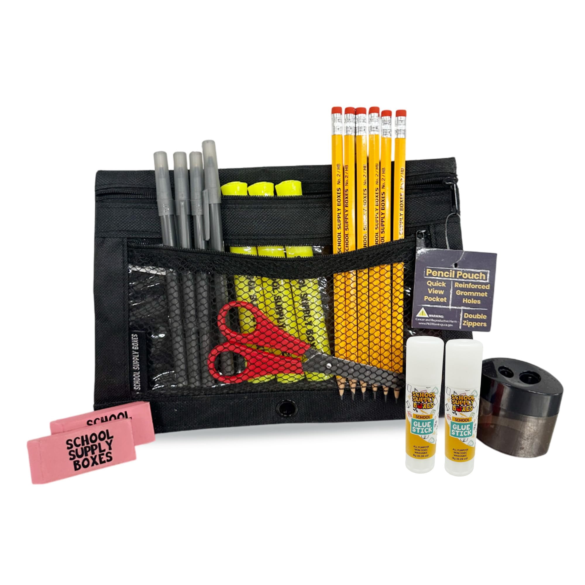School Supply Boxes | Lapboard Case (4 Boxes) | Back to School Essentials Kit for Students & Teachers | Includes Dry Erase Lapboard, Marker, Notebooks, Pencils, & More