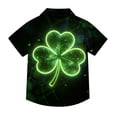 thumbnail image 2 of OGLCCG Kids Boys St.Patrick's Day Shirt Irish Clover Printed Short Sleeve Button Down Shirts Loose Fit Summer Casual Funny Hawaiian Shirt 2-15 Years, 2 of 6