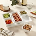 thumbnail image 3 of Denmark Tools for Cooks 6-Piece Ceramic Serving Set Platter Tray with Bowls Dips Appetizers, White, 3 of 8