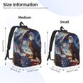 thumbnail image 2 of Disketp Night Sky Bald Eagle print Canvas Backpack Lightweight Travel Daypack Student Rucksack Laptop Backpack-Medium, 2 of 5