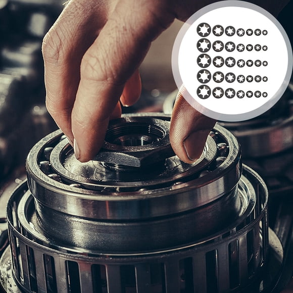 OULII 210pcs Lock Washer Assortment Carbon Steel Corrosion Resistance Fixing Machine Parts Black