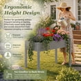 thumbnail image 6 of Wooden Raised Garden Bed with Legs, 48"L X 24"W X 30"H, Elevated Reinforced Large Planter Box for Vegetable Flower Herb Outdoors, 6 of 8