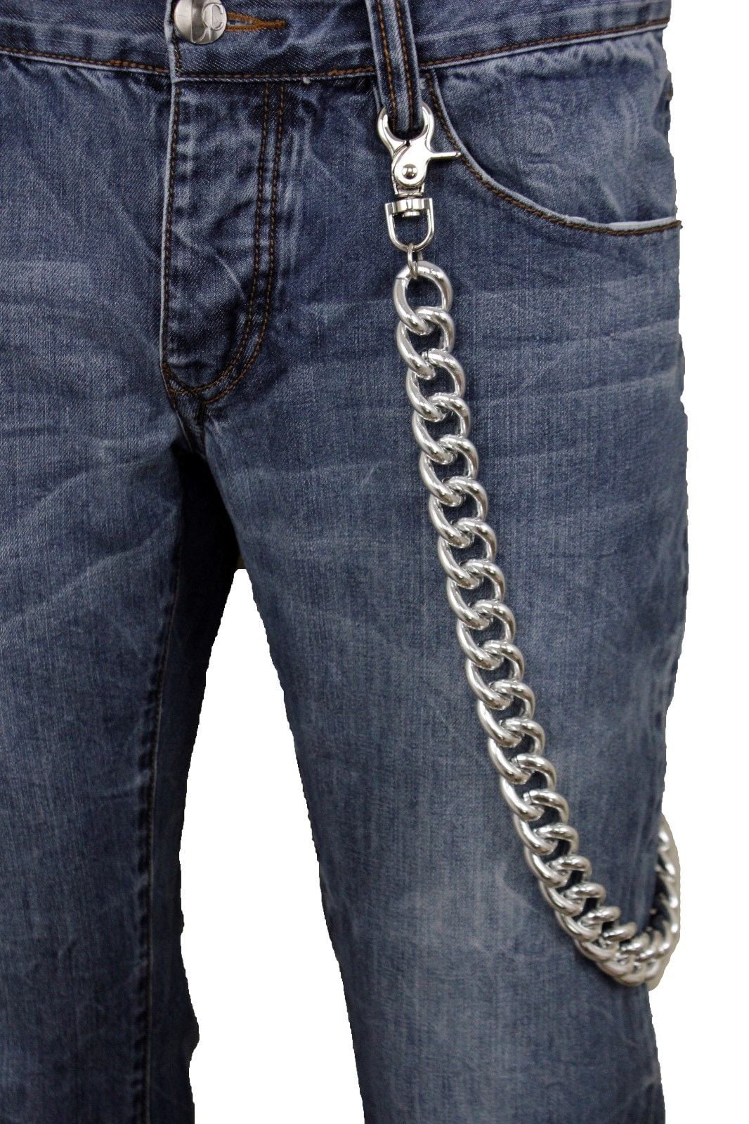 Men Women Silver Metal Extra Long Wallet Chain Heavy Biker Thick Links –  alwaystyle4you