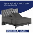 thumbnail image 4 of Top Split Queen Sheets Sets For Adjustable Bed - Split Down 30" from The top Split Head Queen Size Fits 25-30" Deep Pocket, 1000-TC Egyptian Cotton (Stripe, Dark Gray), 4 of 4