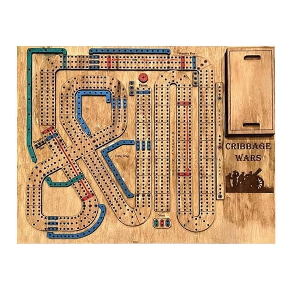 Cribbage Wars Board Game Classic Card Game with Fun Twists, Storage for Cards & Pegs, Interactive Board Game