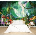 thumbnail image 2 of - Dark Enchanted Forest Wallpaper Foggy  Woods Bedroom Jungle Tree Mural Living Room Woodland Large Wall Mural - Not Peel and Stick, 2 of 3