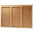 thumbnail image 4 of Aarco Products WBC4896RC 3-Door Enclosed Bulletin Board with Crown Molding - Walnut, 4 of 5
