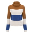 thumbnail image 1 of Gibobby Suéteres mujer, Suéter de Manga Larga con Cuello Alto y Tachuelas Suéter para Mujer, casual, ropa cálida de moda(Marrón,XG), 1 of 4