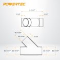 thumbnail image 2 of Dust Collection Y Fitting POWERTEC, 2.5 pulgadas, transparente, 1 paquete, 2 of 6