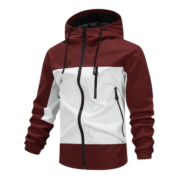 Mens Windproof Jacket Waterproof Lightweight Hooded Raincoat Mountain Sport Outdoor Hiking Travel Shell