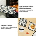 thumbnail image 4 of Hand Drawn Owls 5 Pcs Kitchen Set Heat Resistant Oven Mitts and Non-Slip Pot Holders with Adjustable Cooking Apron, 4 of 6