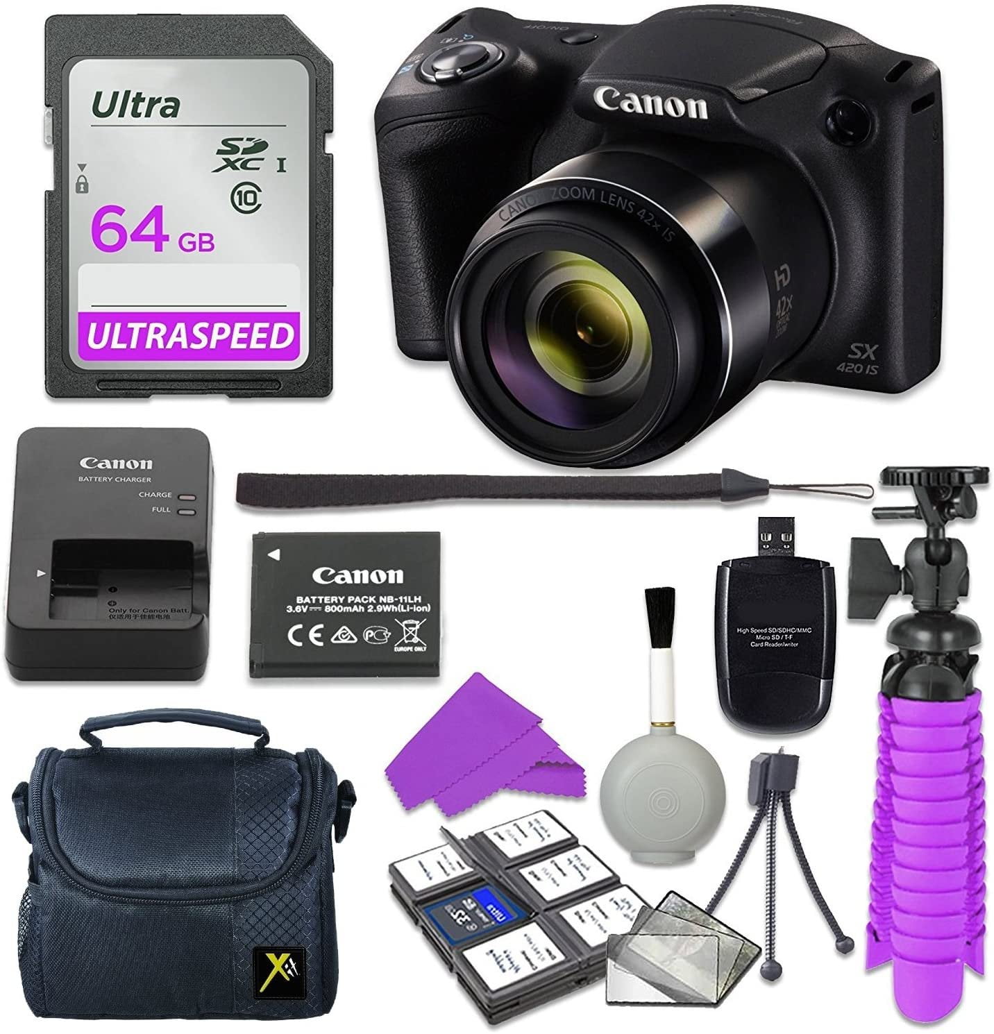 Canon PowerShot SX420 is Digital Camera (Black) with 64GB SD Memory