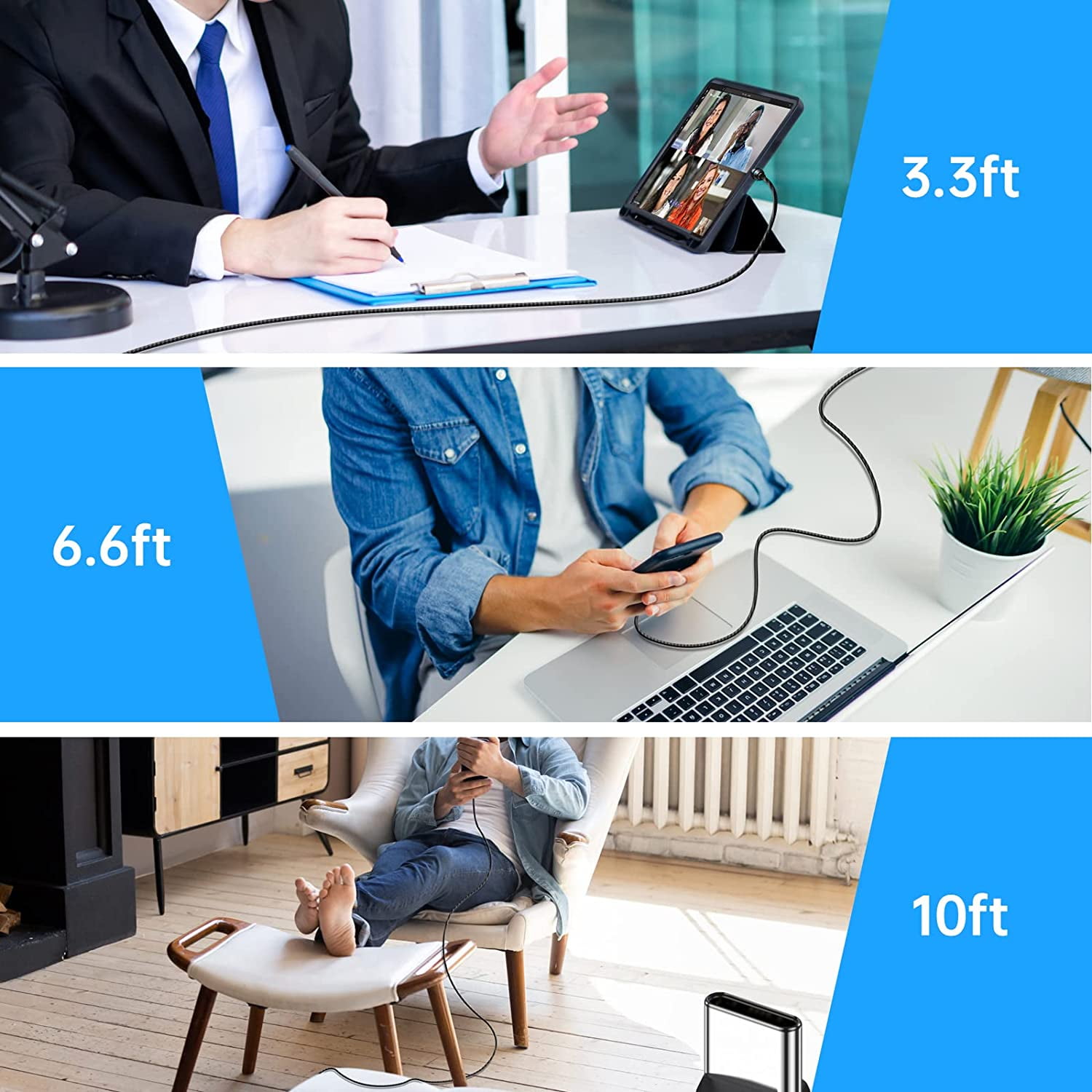 Fast Charging Magnetic Charging Cable[3-Pack, 3.3ft+6.6ft+10ft], Gen9 Melonboy Magnetic Cable 9V/2A Fast Charging and Data Transfer Magnetic Phone Charger Compatible with Micro USB, Type C…