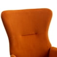 thumbnail image 6 of Velvet Rocking Chair, Upholstered Accent Rocking Chair with Padded Seat and High Backrest, Modern Leisure Chair for Living Room, Bedroom and Reading Poom, Orange, 6 of 7