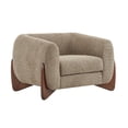 thumbnail image 3 of Noble House Modern Upholstered Boucle Arm Chair,Tuxedo Design with Unique Triangular Birch Legs,Light Brown, 3 of 7