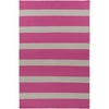 2' x 3' Nautical Highlife Hot Pink and White Shed-Free Area Throw Rug