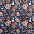 thumbnail image 1 of oneOone Velvet Navy Blue Fabric Florals Craft Projects Decor Fabric Printed By The Yard 58 Inch Wide, 1 of 4