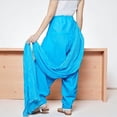 thumbnail image 2 of Peekdee Women Cotton Solid Patiala Salwar With Dupatta Set Sky Blue Traditional And Ethnic Wear One Size, 2 of 4