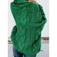thumbnail image 3 of Women's Off Shoulder Long Sleeve V-Neck Ribbed Cable Pullover Sweaters Loose Fitting Jumper Tops, 3 of 3