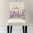 thumbnail image 3 of Purple Lavender Chair Covers Set of 6 Spring Pastoral Linen Texture Chair Back Covers Stretch Removable Washable Slipcovers Protector for Dining Room Kitchen Party Decor, 3 of 5